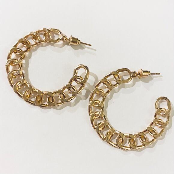 Chain Link Hoop Earrings - Picture 1 of 1